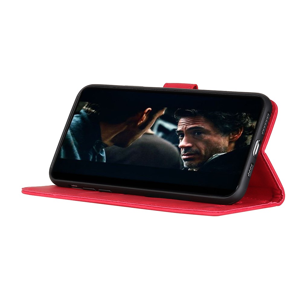 Shel de Téléphone Mobile de Portefeuille en Cuir Rétro Khazneh Pour Iphone 12 Pro / 12 - Rouge