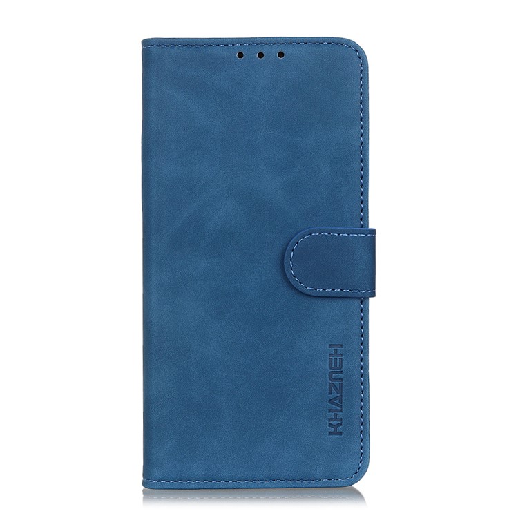 KHAZNEH Retro Leather Wallet Mobile Phone Shell for iPhone 12 Max/12 Pro 6.1 inch - Blue-4