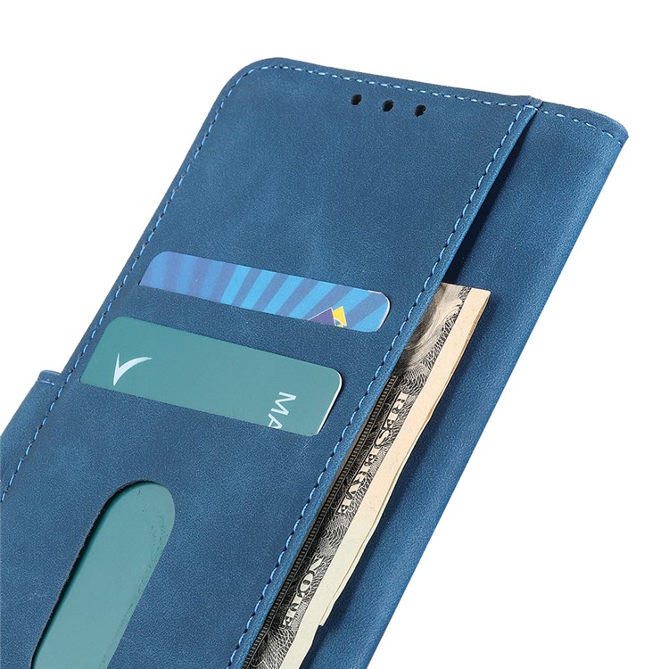 KHAZNEH Retro Leather Wallet Mobile Phone Shell for iPhone 12 Max/12 Pro 6.1 inch - Blue-6