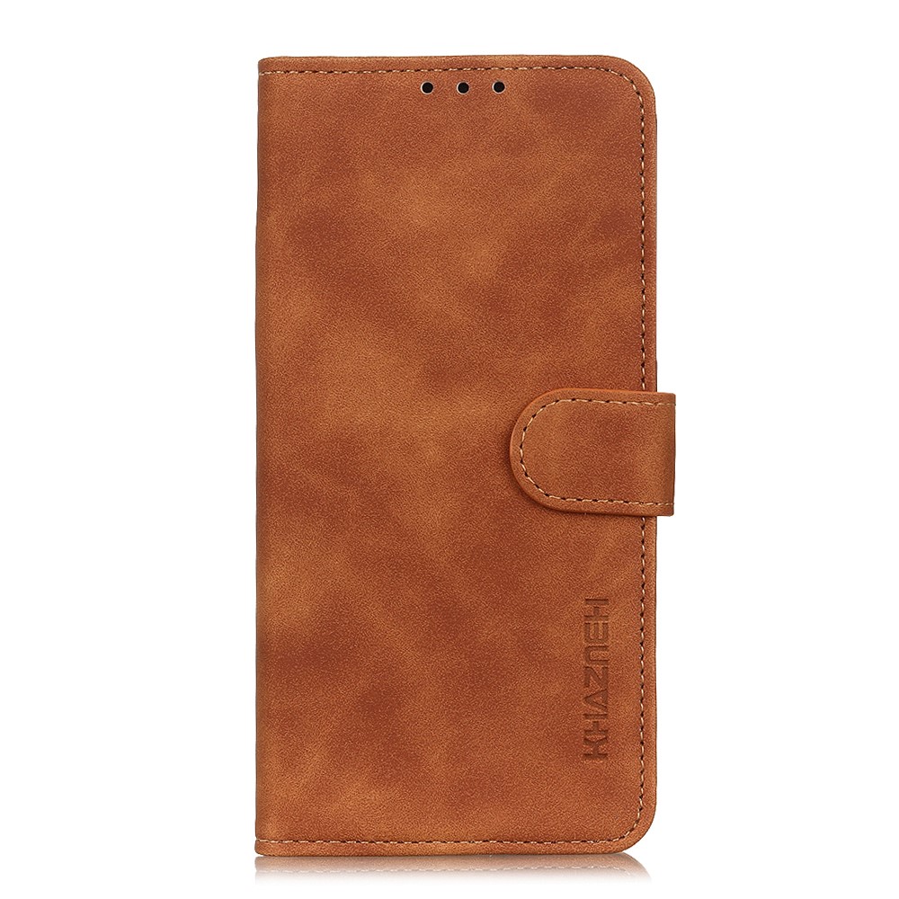 KHAZNEH Retro Leather Wallet Mobile Phone Shell for iPhone 12 Max/12 Pro 6.1 inch - Brown-4