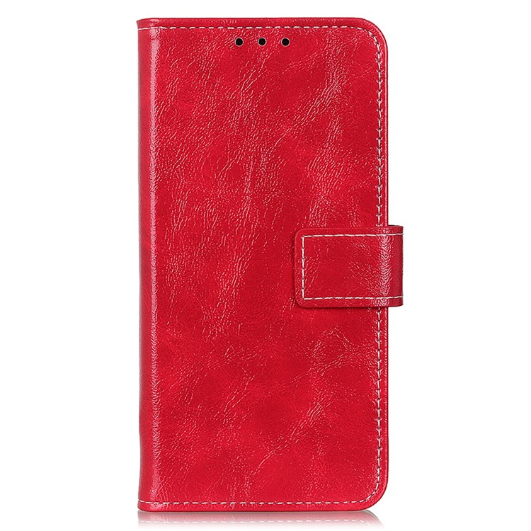 Crazy Horse Vintage-Leder-Mappenkasten Für Iphone 12 Max / 12 Pro 6.1 Zoll - Rot-8
