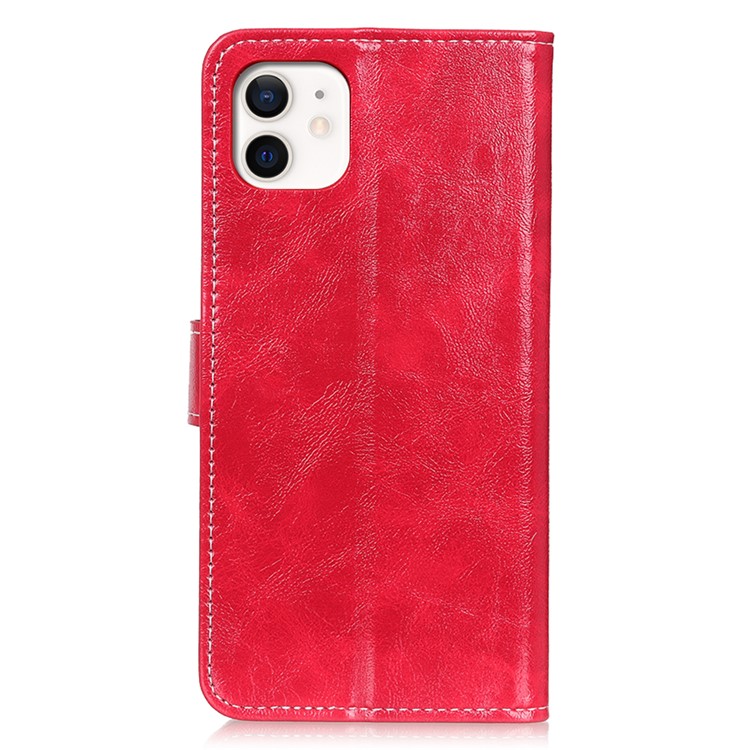 Crazy Horse Vintage-Leder-Mappenkasten Für Iphone 12 Max / 12 Pro 6.1 Zoll - Rot-9