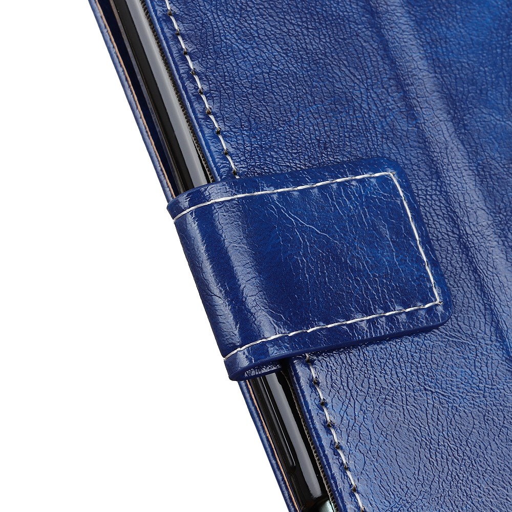 Crazy Horse Vintage-Leder-Mappenkasten Für Iphone 12 Max / 12 Pro 6.1 Zoll - Blau-6