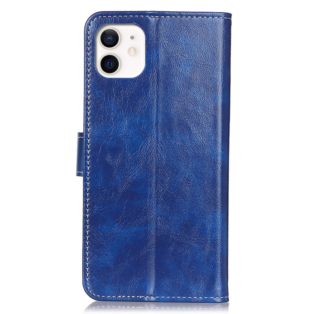 Crazy Horse Vintage-Leder-Mappenkasten Für Iphone 12 Max / 12 Pro 6.1 Zoll - Blau-9