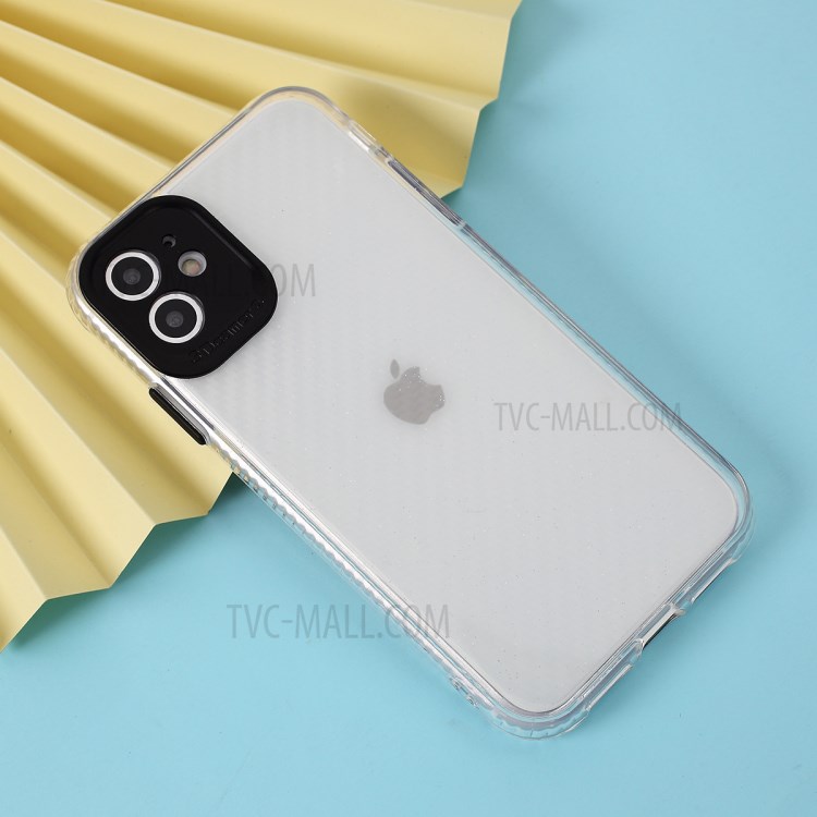 Carbon Fiber Texture Transparent PC+TPU Phone Cover for iPhone 11 6.1-inch - Black-6