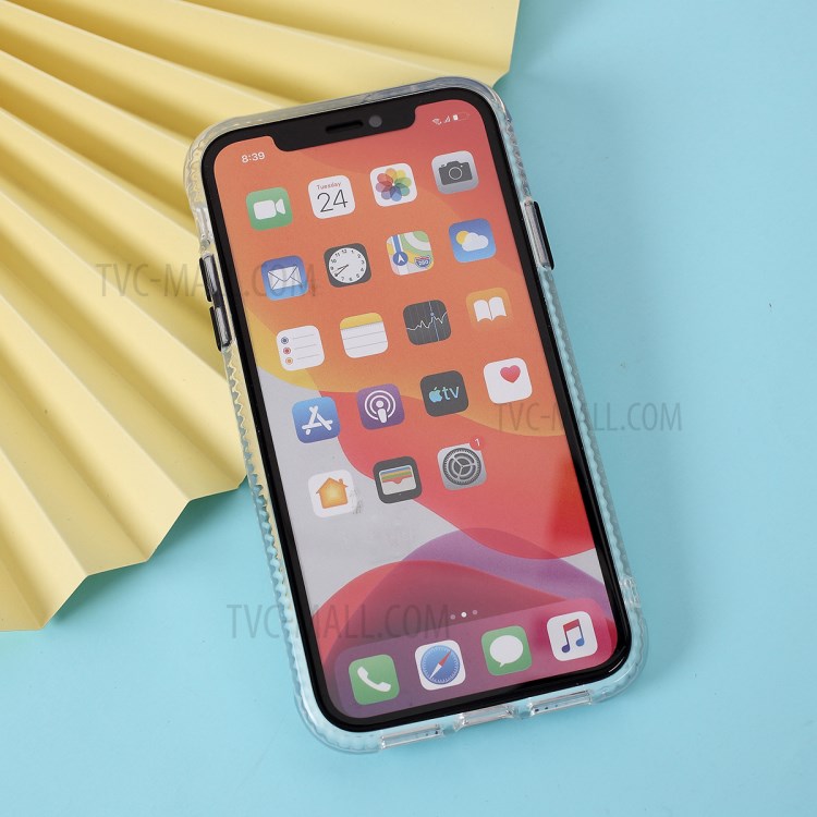 Carbon Fiber Texture Transparent PC+TPU Phone Cover for iPhone 11 6.1-inch - Black-7