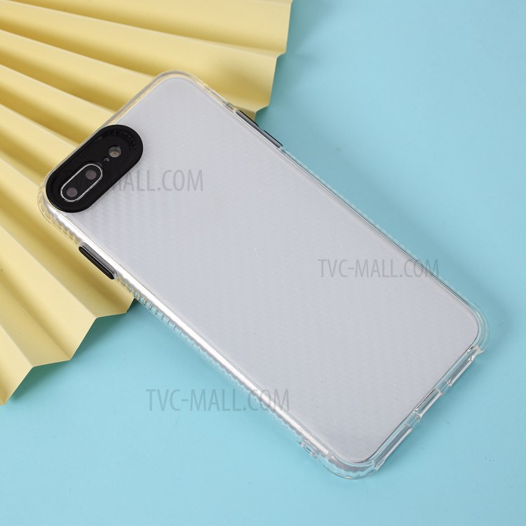Carbon Fiber Skin Transparent PC+TPU Cover for iPhone 8 Plus/7 Plus 5.5 inch - Black-4