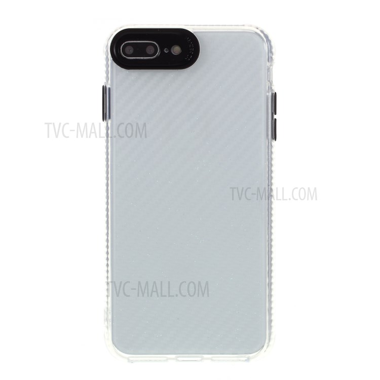 Carbon Fiber Skin Transparent PC+TPU Cover for iPhone 8 Plus/7 Plus 5.5 inch - Black-6