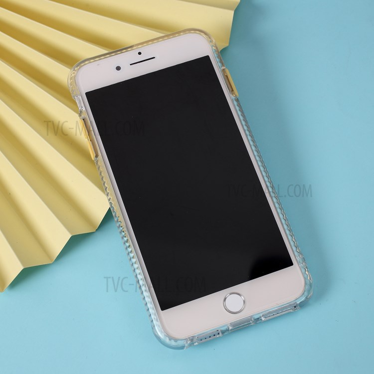 Carbon Fiber Skin Transparent PC+TPU Cover for iPhone 8 Plus/7 Plus 5.5 inch - Yellow-5