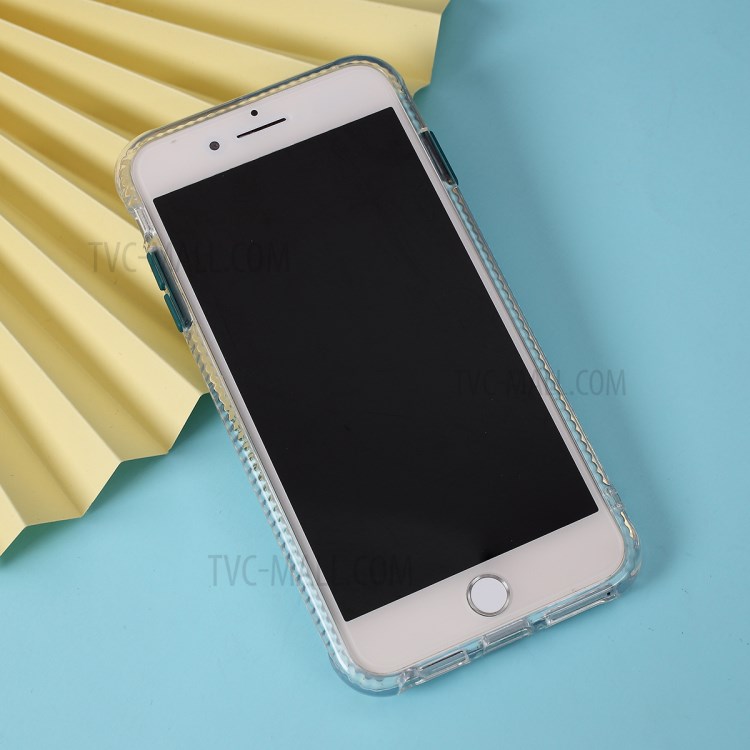 Carbon Fiber Skin Transparent PC+TPU Cover for iPhone 8 Plus/7 Plus 5.5 inch - Green-5
