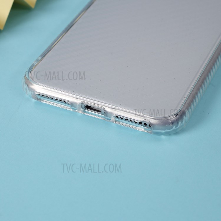 Carbon Fiber Skin Transparent PC+TPU Cover for iPhone 8 Plus/7 Plus 5.5 inch - Blue-3