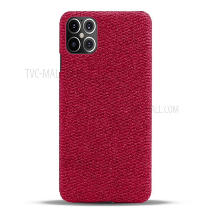 Tuchbeschaffenheit PC Telefonabdeckung Harter Fall Für Iphone 12 Pro Max 6.7 Zoll - Rot-3