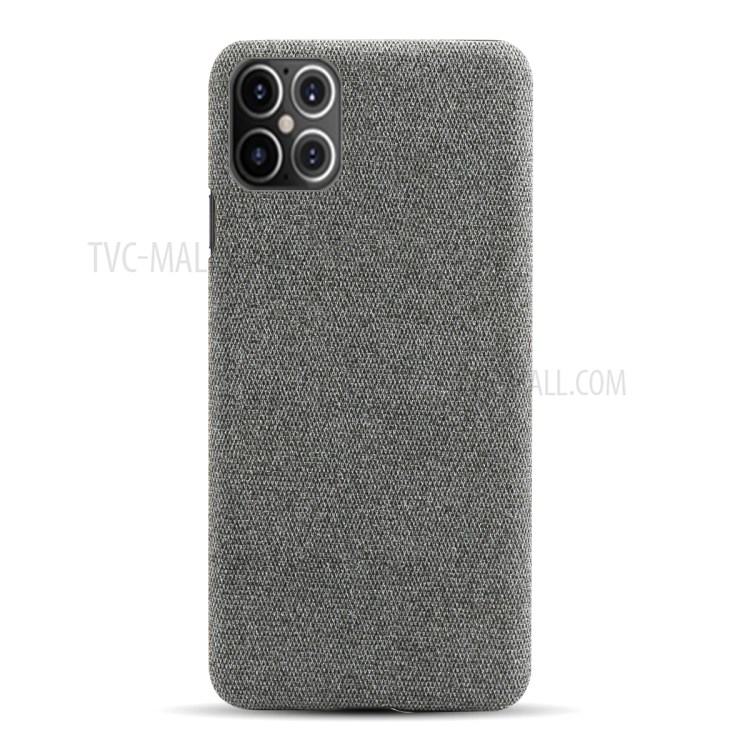Cloth Texture PC Phone Cover Hard Case for iPhone 12 Pro Max 6.7 inch - Dark Grey-3