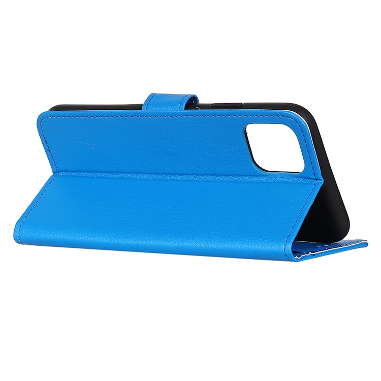 Litchi Texture Leather Phone Case Magnetic for iPhone 12 5.4 inch - Blue-3