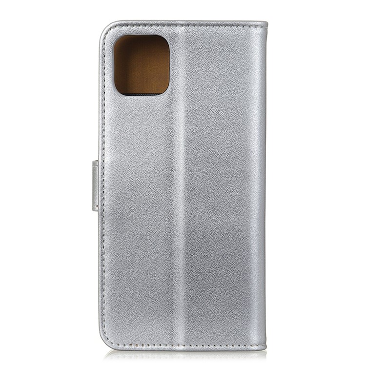 Brieftasche Ständer Leder Magnetschale Für Iphone 12 Mini - Silber-