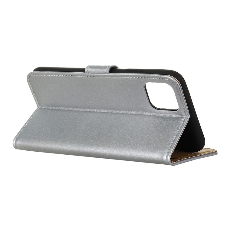 Brieftasche Ständer Leder Magnetschale Für Iphone 12 Mini - Silber--3