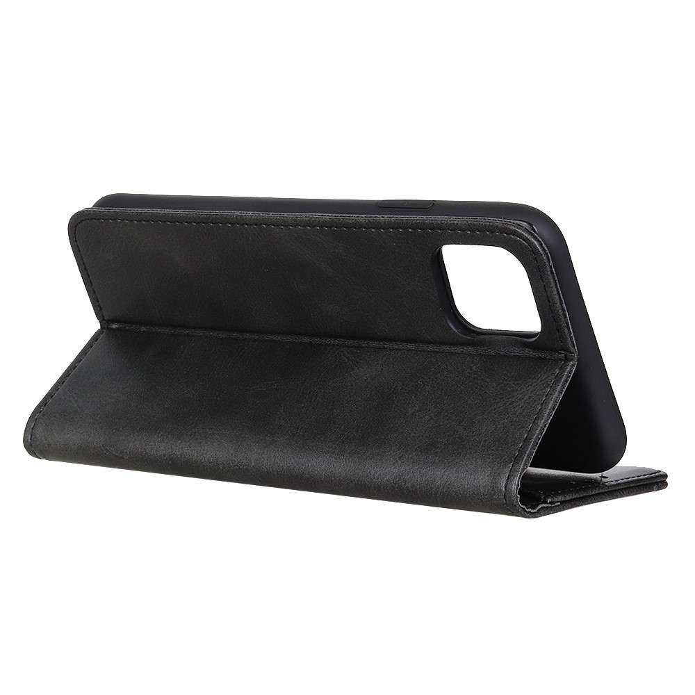 Auto-absorbed with Wallet Split Leather Stand Phone Case for iPhone 12 5.4 inch - Black-2