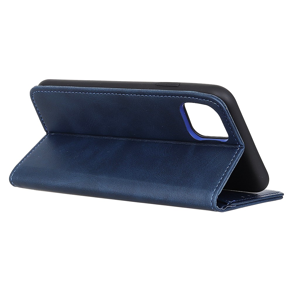 Auto-absorbed with Wallet Split Leather Stand Phone Case for iPhone 12 5.4 inch - Blue-2