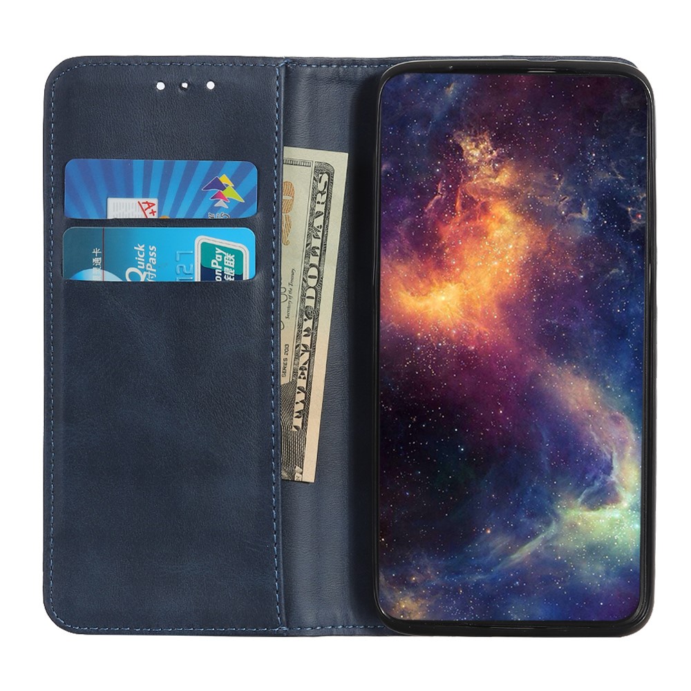 Auto-absorbed with Wallet Split Leather Stand Phone Case for iPhone 12 mini - Blue-5