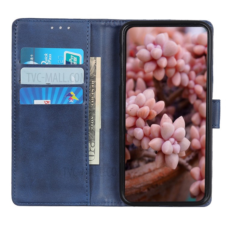 Matte PU Leather Wallet Stand Flip Cover for iPhone 12 mini - Blue-10