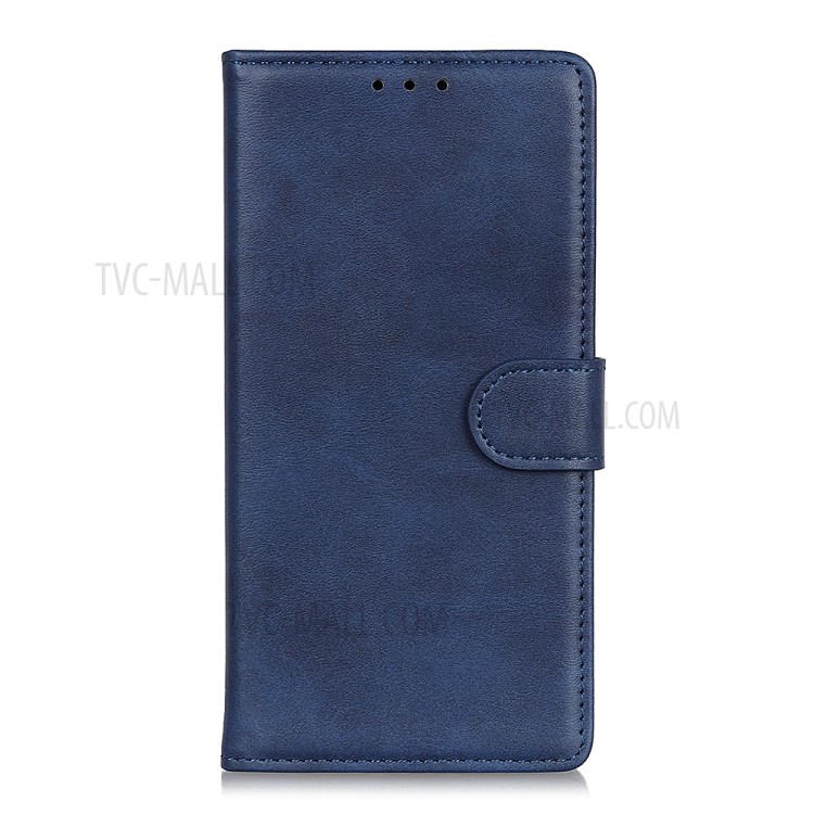 Matte PU Leather Wallet Stand Flip Cover for iPhone 12 mini - Blue-4