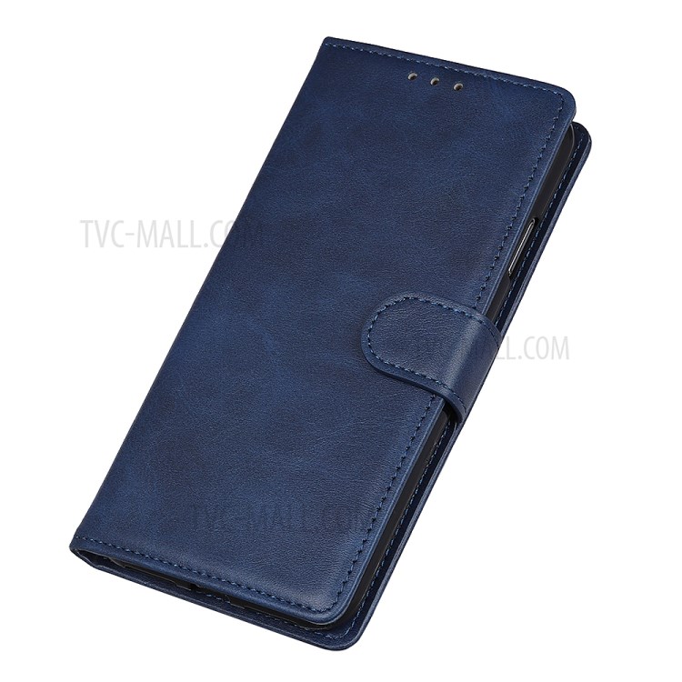 Matte PU Leather Wallet Stand Flip Cover for iPhone 12 mini - Blue-6