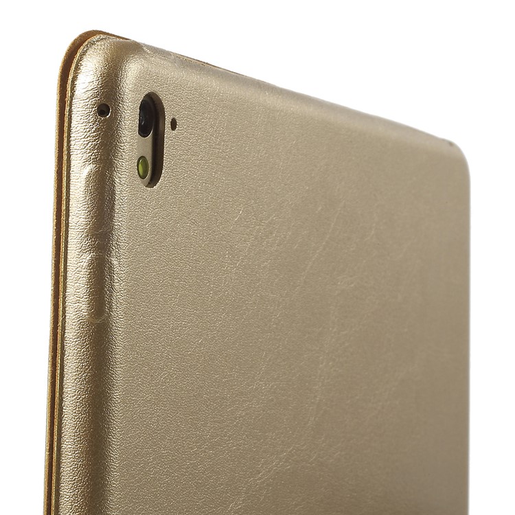 Tri-fold Stand Smart Leather Case Protector for iPad Pro 9.7 inch - Gold-12