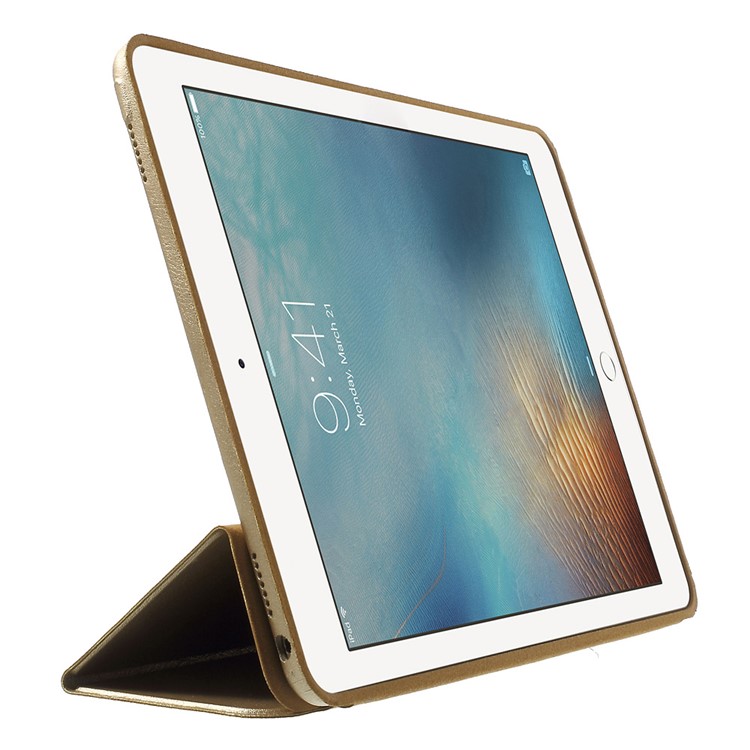 Tri-fold Stand Smart Leather Case Protector for iPad Pro 9.7 inch - Gold-5
