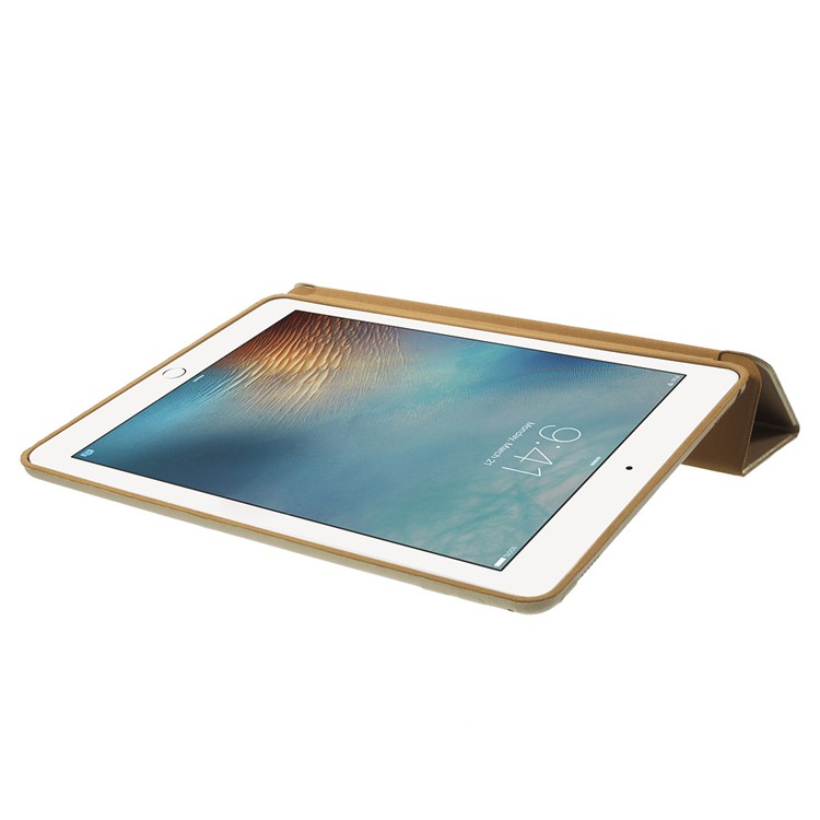 Tri-fold Stand Smart Leather Case Protector for iPad Pro 9.7 inch - Gold-7