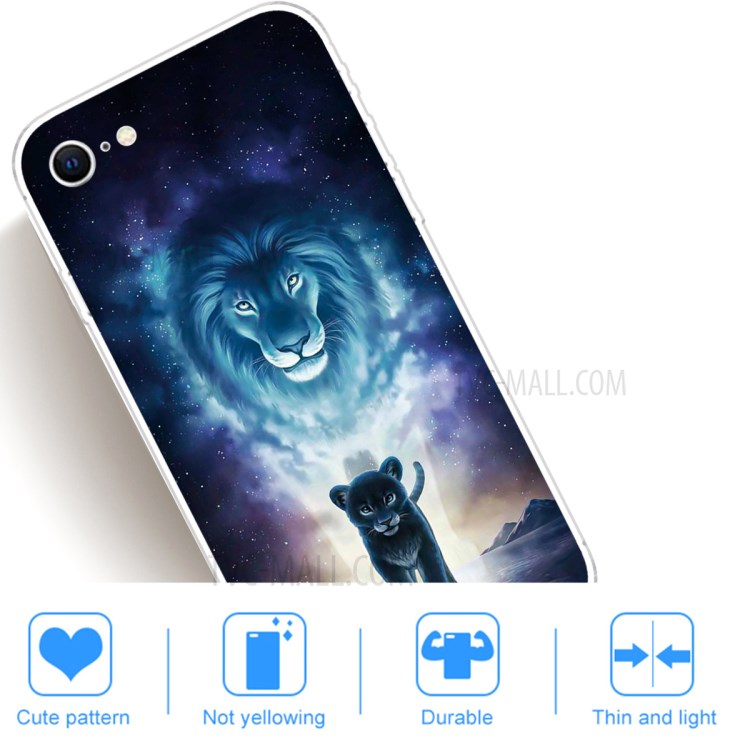 Pattern Printing Soft TPU Cover for iPhone SE (2nd Generation)/8/7 - Lion-5