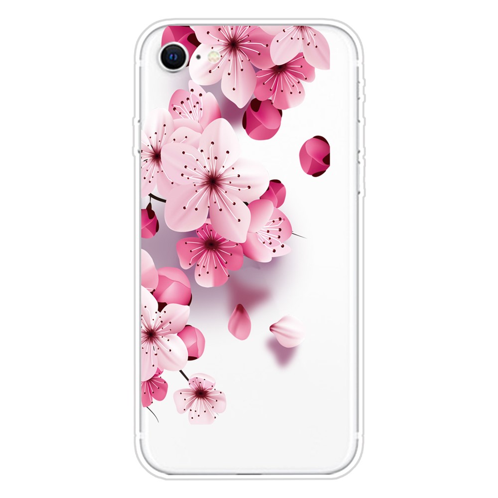Pattern Printing Soft TPU Cover for iPhone SE (2nd Generation)/8/7 - Sakura-1