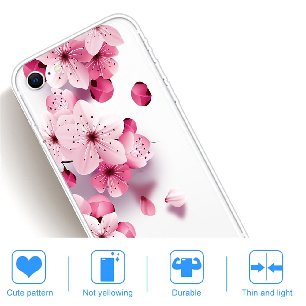 Pattern Printing Soft TPU Cover for iPhone SE (2nd Generation)/8/7 - Sakura-5