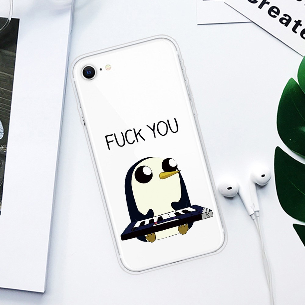 Pattern Printing Soft TPU Cover for iPhone SE (2nd Generation)/8/7 - Penguin with Piano-2