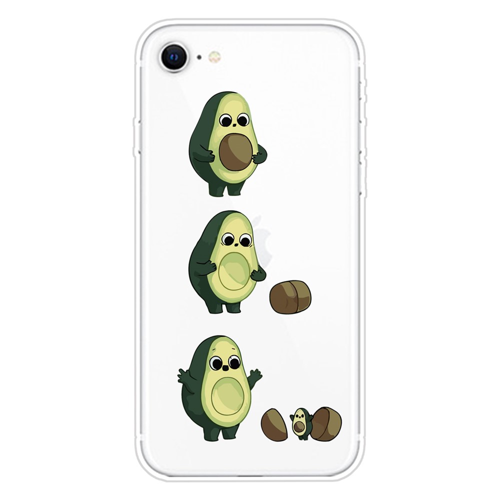 Pattern Printing Soft TPU Cover for iPhone SE (2nd Generation)/8/7 - Avocado-1