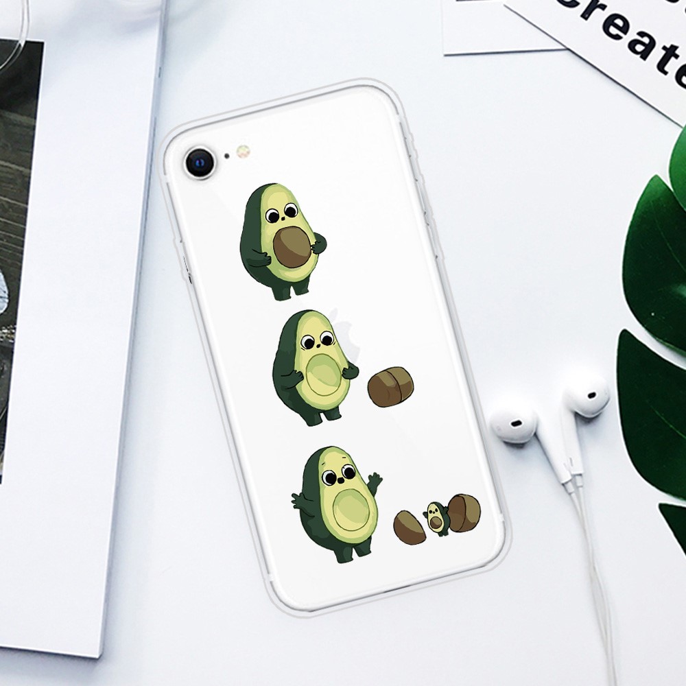 Pattern Printing Soft TPU Cover for iPhone SE (2nd Generation)/8/7 - Avocado-2