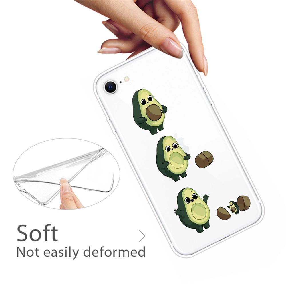Pattern Printing Soft TPU Cover for iPhone SE (2nd Generation)/8/7 - Avocado-4