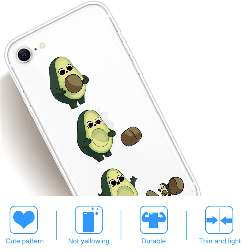 Pattern Printing Soft TPU Cover for iPhone SE (2nd Generation)/8/7 - Avocado-5