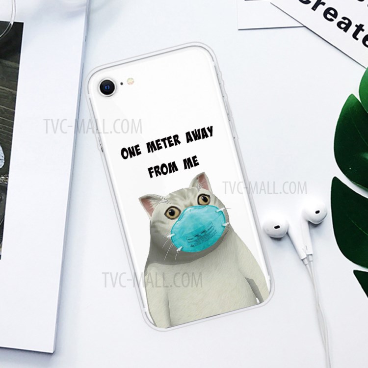 Pattern Printing Soft TPU Cover for iPhone SE (2nd Generation)/8/7 - One Meter Away From Me-2