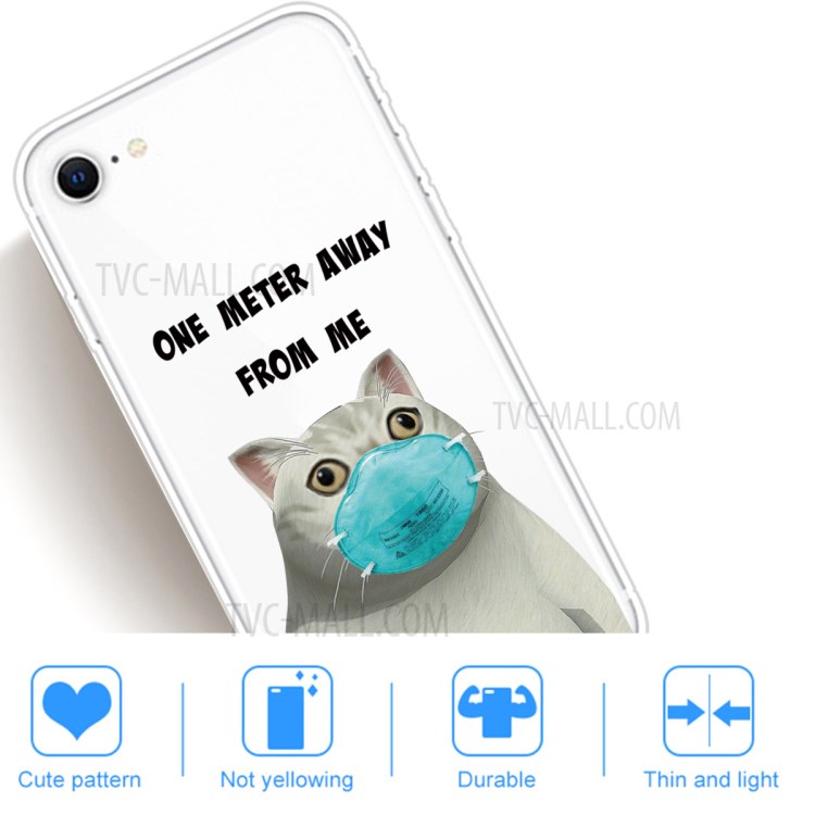 Pattern Printing Soft TPU Cover for iPhone SE (2nd Generation)/8/7 - One Meter Away From Me-5