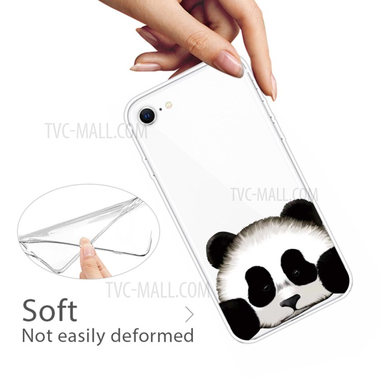 Pattern Printing Soft TPU Cover for iPhone SE (2nd Generation)/8/7 - Panda-4