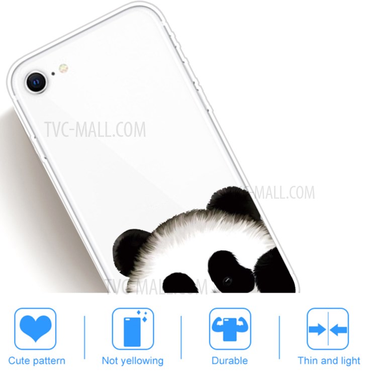 Pattern Printing Soft TPU Cover for iPhone SE (2nd Generation)/8/7 - Panda-5