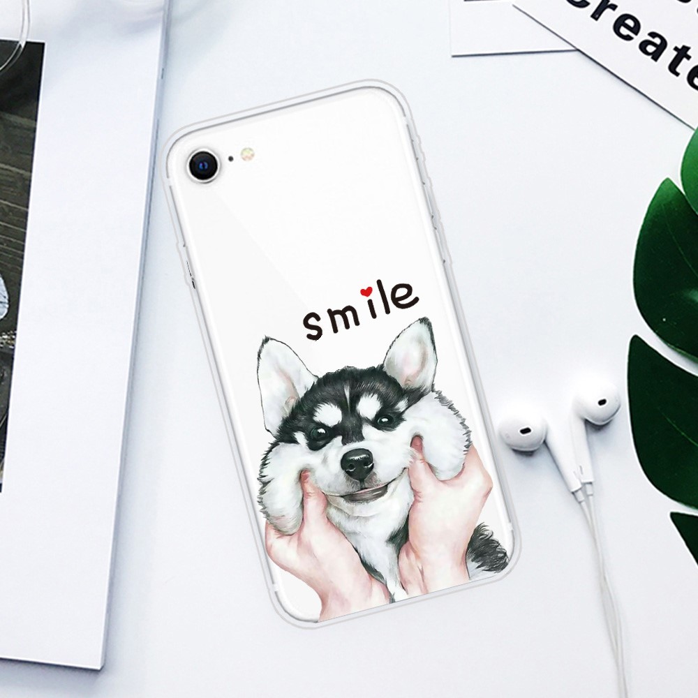 Pattern Printing Soft TPU Cover for iPhone SE (2nd Generation)/8/7 - Dog-2