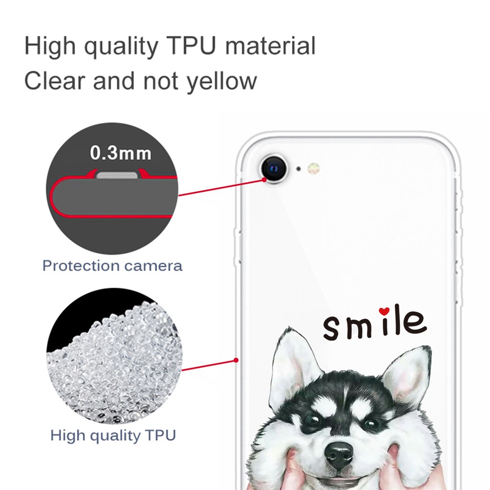 Pattern Printing Soft TPU Cover for iPhone SE (2nd Generation)/8/7 - Dog-3