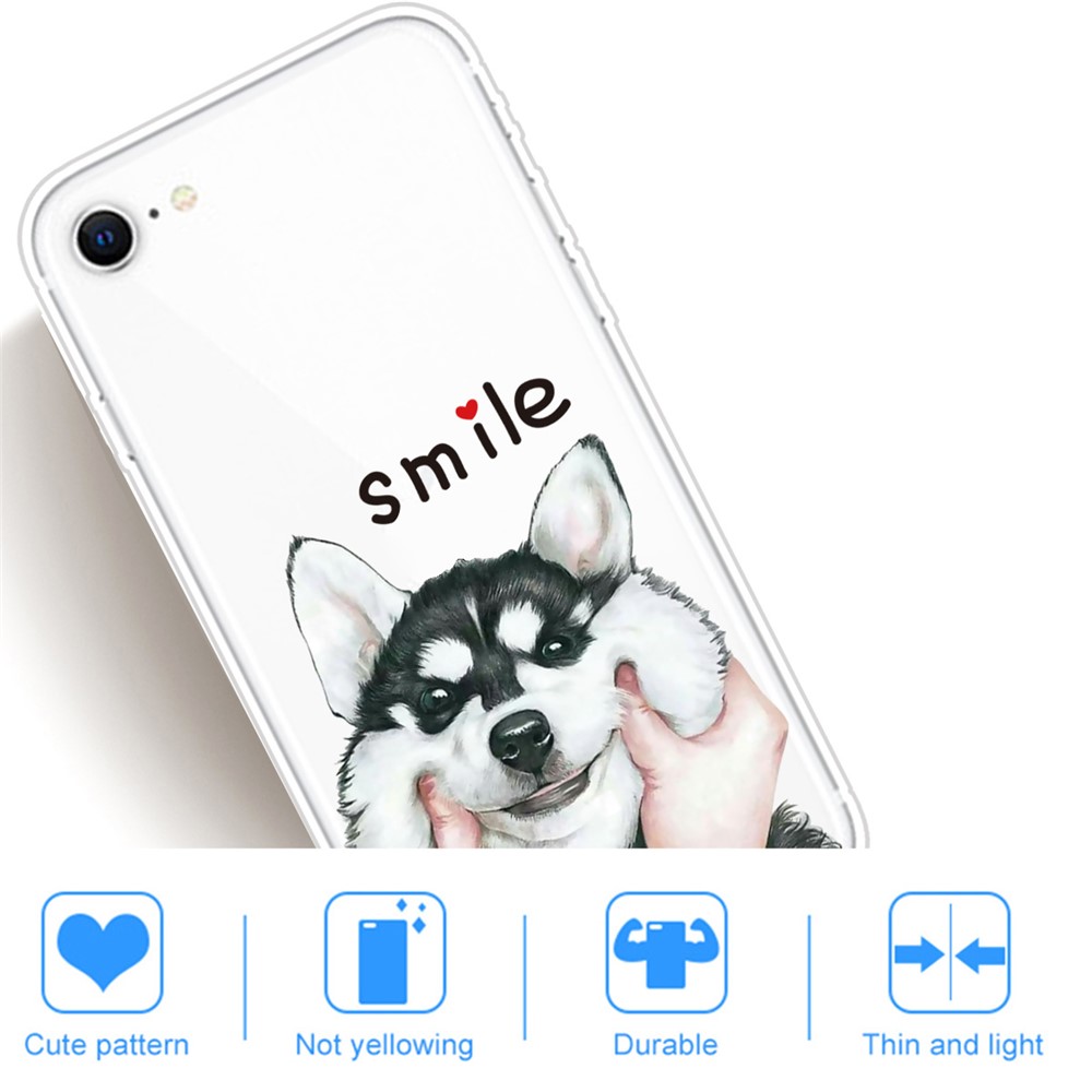 Pattern Printing Soft TPU Cover for iPhone SE (2nd Generation)/8/7 - Dog-5