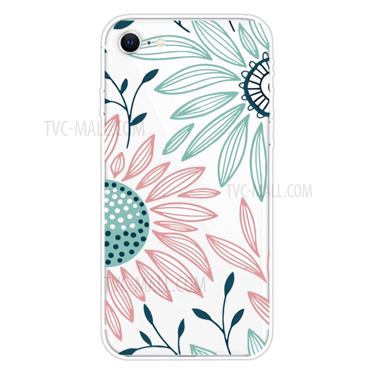 Pattern Printing Soft TPU Cover for iPhone SE (2nd Generation)/8/7 - Flower-1