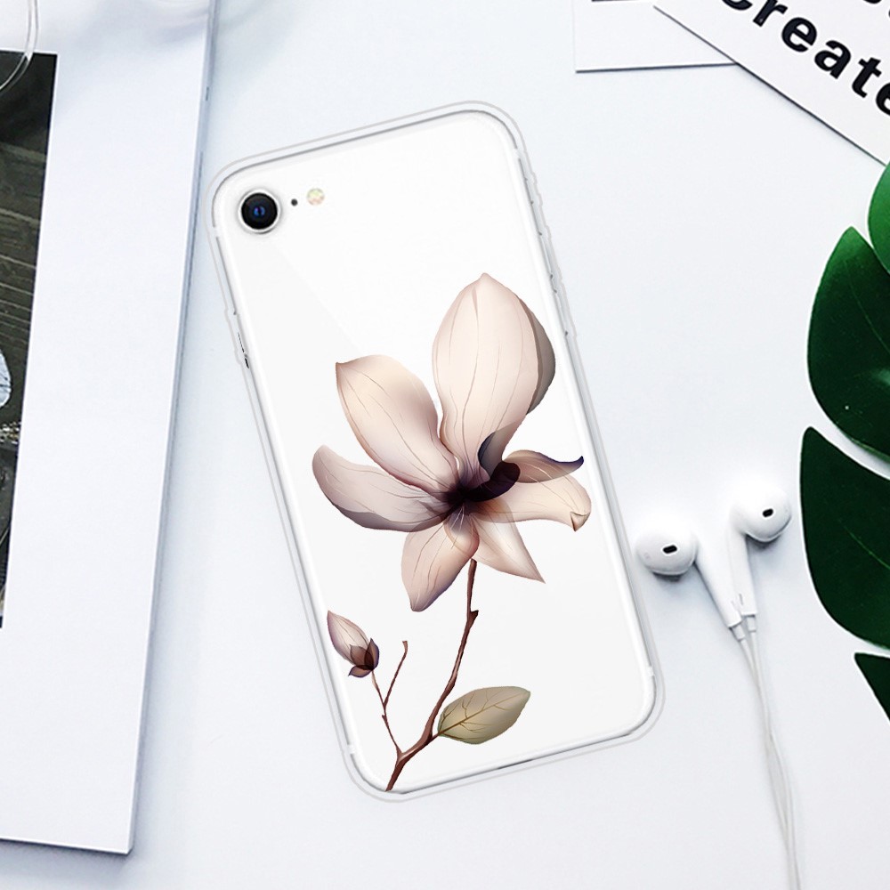 Pattern Printing Soft TPU Cover for iPhone SE (2nd Generation)/8/7 - Vivid Flower-2