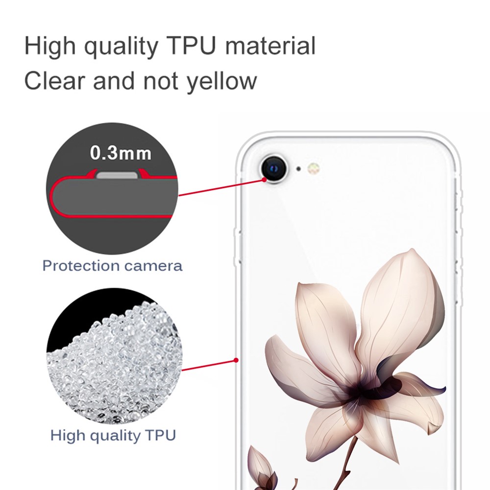 Pattern Printing Soft TPU Cover for iPhone SE (2nd Generation)/8/7 - Vivid Flower-3