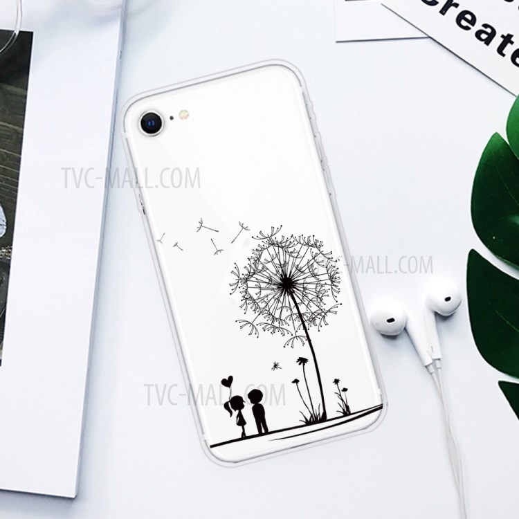 Pattern Printing Soft TPU Cover for iPhone SE (2nd Generation)/8/7 - Dandelion-2