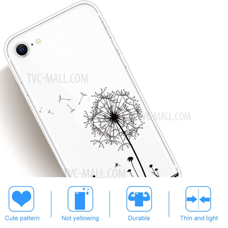 Pattern Printing Soft TPU Cover for iPhone SE (2nd Generation)/8/7 - Dandelion-5