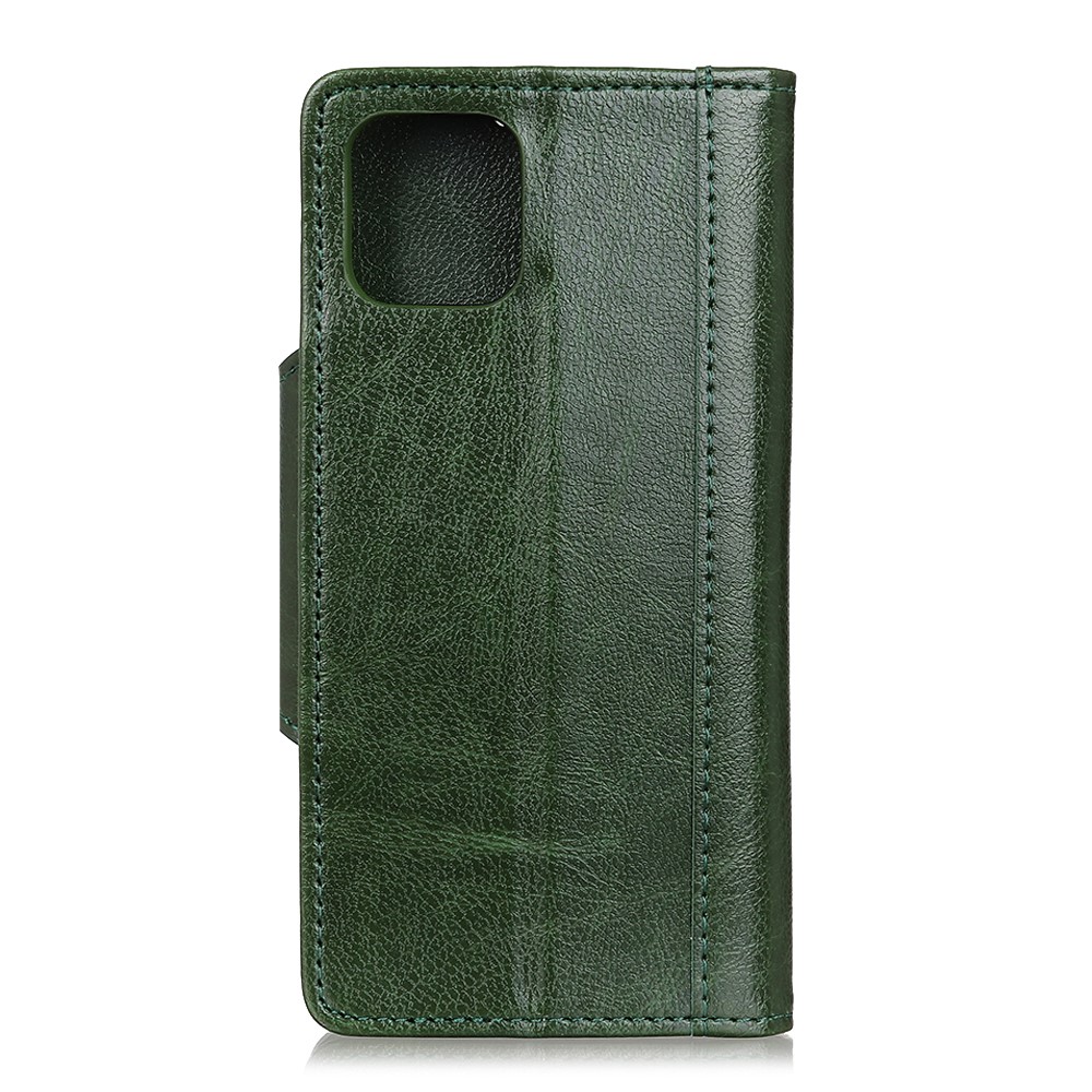 Cowhide Texture PU Leather Wallet Case for iPhone 12 Pro/12 Max 6.1 inch - Green-3